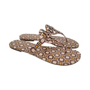 Tory Burch Miller Patent Leather Thong Sandals Size 12 Ballet Pink Octagon